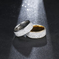 Retail Price: R 2 999 Titanium Ring With Simulated Diamonds GOLD Size 9 US