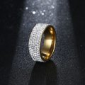 Retail Price: R 2 999 Titanium (NEVER FADE) Ring With Simulated Diamonds Size 7 US (GOLD ONLY)