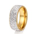 Retail Price: R 2 999 Titanium Ring With Simulated Diamonds GOLD Size 10 US