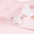 Titanium Heart  Signet Ring Size 7; 10 US *R 599* (SILVER/GOLD)