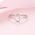 Titanium Heart & Feather Ring Size 8; 9 US *R 599* (SILVER)