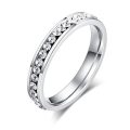 Titanium Ring With Simulated Diamonds (SILVER)**R 799** Size 10 US