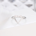 Titanium Heart Ring Size 9; 10 US *R 599* (SILVER)