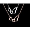 RETAIL PRICE: R 1 199 Titanium Heart Infinity Necklace 50 cm  SILVER