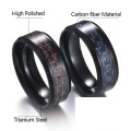 Titanium Carbon Fiber Ring Size 12; 13 US *R 599* (RED & BLUE)