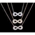 RETAIL PRICE: R 1 299 Titanium Infinity Necklace With Simulated Diamonds 50 cm (SILVER)