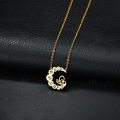 Stainless Steel "Moon" Necklace With Simulated Diamonds 50 cm **R 899** (SILVER)