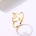 Titanium Music Note Hearts Ring Size 8; 10 US *R 599* (SILVER&GOLD)