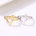 Titanium Music Note Hearts Ring Size 8; 10 US *R 599* (SILVER&GOLD)