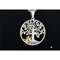 Stainless steel "Tree of Life* Necklace 50 cm R 699** (SILVER GOLD )