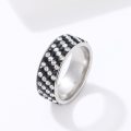 Retail Price: R 2 799 Titanium  Ring With Simulated Black & White Diamonds Size 7;9;10 US