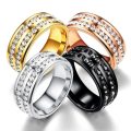 Titanium Ring With Simulated Diamonds **R 999** Size 11 US BLACK