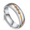 Titanium Ring With Simulated Diamonds **R 999** Size 10 US (Two Tone)
