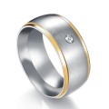 Titanium Ring With Simulated Diamond *R 999* Size 12; 13 US (SILVER ONLY)