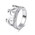 RETAIL PRICE: R 2 099 Titanium Crown Ring With Simulated Diamonds  Size 9 US (SILVER ONLY)