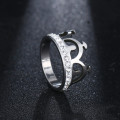 RETAIL PRICE: R 1 599 Titanium Crown Ring With Simulated Diamonds  Size 10 US (SILVER ONLY)
