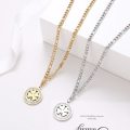 Titanium Clover Necklace With Simulated Diamonds **R 799** (SILVER) 60 cm