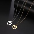 RETAIL PRICE:  R 999 Titanium "Dolphin Heart" Necklace  45 cm (GOLD)