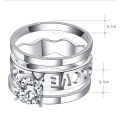 RETAIL PRICE: R 1 799 Titanium Princess Cut Ring Set Size 7;8;9;10 US  (SILVER)