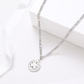 Retail Price: R 1 899 Titanium 4-Leaf Clover Necklace With Simulated Diamonds  50 cm (SILVER ONLY)