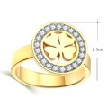 RETAIL PRICE: R 1 999 Titanium Four Leaf Clover Ring With Simulated Diamond Size 7;8 US (GOLD)