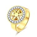 RETAIL PRICE: R 1 999 Titanium Snowflake Ring With Simulated Diamond Size 10 US (SILVER)