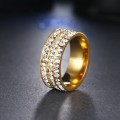 Retail Price: R 2 399 Titanium Ring With Simulated Diamonds 8 mm Size 6; 8 US (GOLD ONLY)