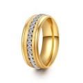 RETAIL PRICE: R 2 199 Titanium Ring With Simulated Diamonds Size 8;9;10;11 US (GOLD ONLY)