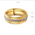 RETAIL PRICE: R 2 199 Titanium Ring With Simulated Diamonds Size 8 US (GOLD ONLY)