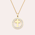 Retail Price: R 1 899 Titanium Cross Necklace With Simulated Diamonds 45 cm