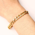 Retail Price: R 1 499 Titanium Cuban Link  Men's Bracelet 22 cm (GOLD ONLY)