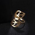 RETAIL PRICE: R 1 199 (NEVER FADE) Titanium Leaf Ring Size 9 US (GOLD ONLY)