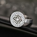 RETAIL PRICE: R 1 999 Titanium Chinese Flower Ring With Simulated Diamond Size 10 US (GOLD)