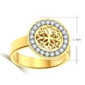 RETAIL PRICE: R 1 999 Titanium Chinese Flower Ring With Simulated Diamond Size 10 US (GOLD)