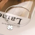 RETAIL PRICE: R 999 Adjustable Titanium 4-Leaf Clover Bracelet (SILVER)