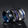 Retail Price R 1 199 Rainbow Titanium Men's Ring 8 mm Size 12 US (BLACK & RAINBOW PURPLE)