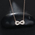RETAIL PRICE: R 1 299 Titanium Infinity Necklace With Simulated Diamonds 50 cm (SILVER)