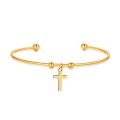 RETAIL PRICE: R 999 Adjustable Titanium "Cross" Charm Bangle (GOLD )