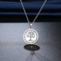 RETAIL PRICE: R 1 499 Titanium "Tree Of Life" Necklace With Simulated Diamonds 45 cm SILVER