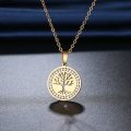 RETAIL PRICE: R 1 499 Titanium "Tree Of Life" Necklace With Simulated Diamonds 45 cm SILVER