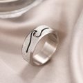 RETAIL PRICE:R1 299 (NEVER FADE) Frosted Titanium Wave Ring Size 10 US (SILVER ONLY)