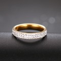 RETAIL PRICE:  R 2 199 Titanium Ring With Simulated Diamonds Size 8 US (GOLD ONLY)