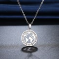 RETAIL PRICE: R 1 099 Titanium "Map Of The World" Necklace With Simulated Diamonds 45 cm (GOLD)