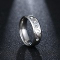 RETAIL PRICE: R 1 299 Titanium Ring With Simulated Diamonds Size 10 US SILVER