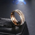 RETAIL PRICE: R 1 899 Titanium (NEVER FADE) Ring With Simulated Diamonds Size 10 US (ROSE GOLD ONLY)