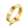 RETAIL PRICE: R 1 099 Titanium Ring With Simulated Diamond Ring Size 8 US (GOLD ONLY)
