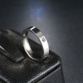 RETAIL PRICE: R 1 099 Titanium Ring With Simulated Diamond Ring Size 8 US (GOLD ONLY)