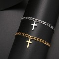 RETAIL PRICE: R 1 599 (NEVER FADE) Titanium "Cross" Bracelet 18 cm (GOLD ONLY)
