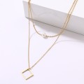 Retail Price: R 1 699 Titanium (NEVER FADE) Square Pearl Choker Necklace 40 cm + 50 cm(GOLD ONLY)