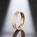 Retail Price: R 1 199 (NEVER FADE) Titanium Ring With Simulated Diamonds Size 9 US (ROSE GOLD ONLY)